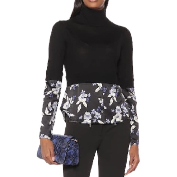 Veronica Beard Sweaters - Veronica Beard | Nina Layered Slim-fit Jumper Mixed Media Sweater Silk Wool | S